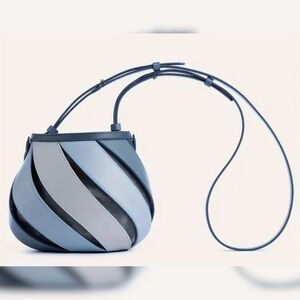 Women’s Blue Multi-Tone Faux Leather Crossbody Bag